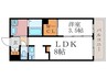 月かげ荘 1LDKの間取り