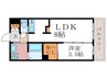 月かげ荘 1LDKの間取り