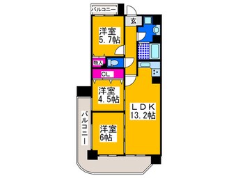 間取図 クリア・クレセント住之江