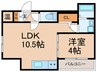 GRANDIR新深江 1LDKの間取り