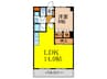 プラドビル 1LDKの間取り