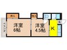 大川荘 2Kの間取り