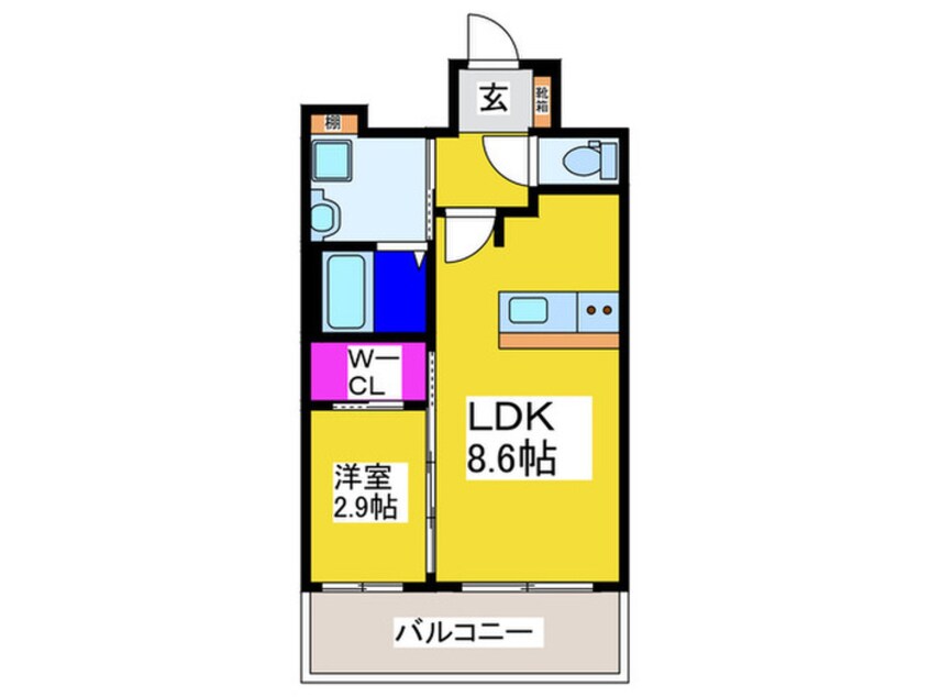 間取図 ﾌﾟﾚｻﾝｽ東小橋ｴﾚﾃﾞｨｰﾀ(1102)