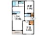 仮)Claris西院B棟 2LDKの間取り