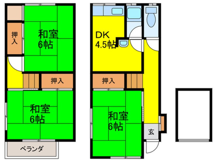 間取図 新田2丁目貸家