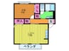 ベェルヴィジュ－ルＢ棟 1LDKの間取り