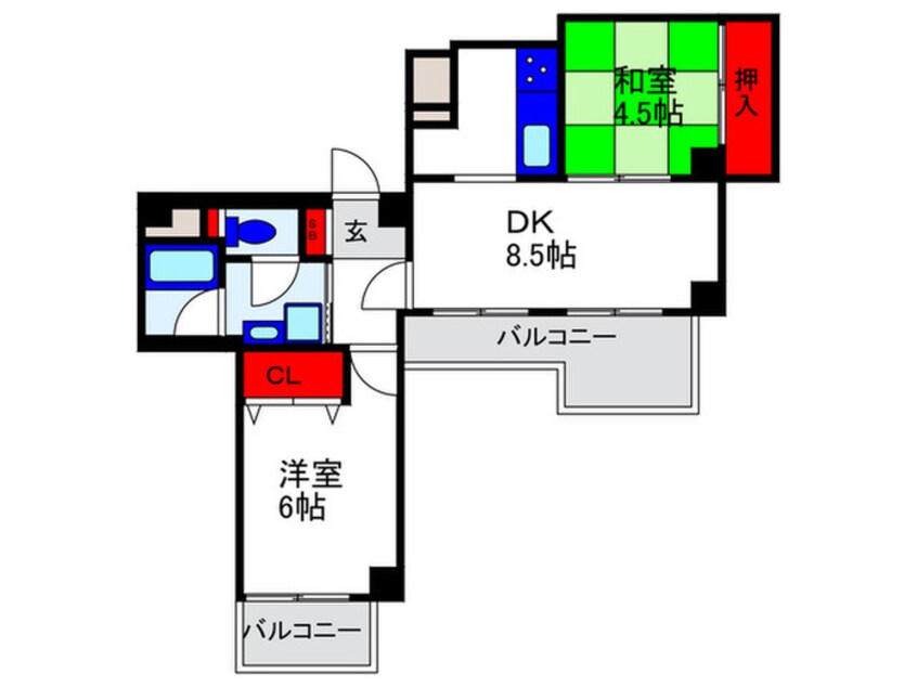 間取図 ドムール豊中（４０１）