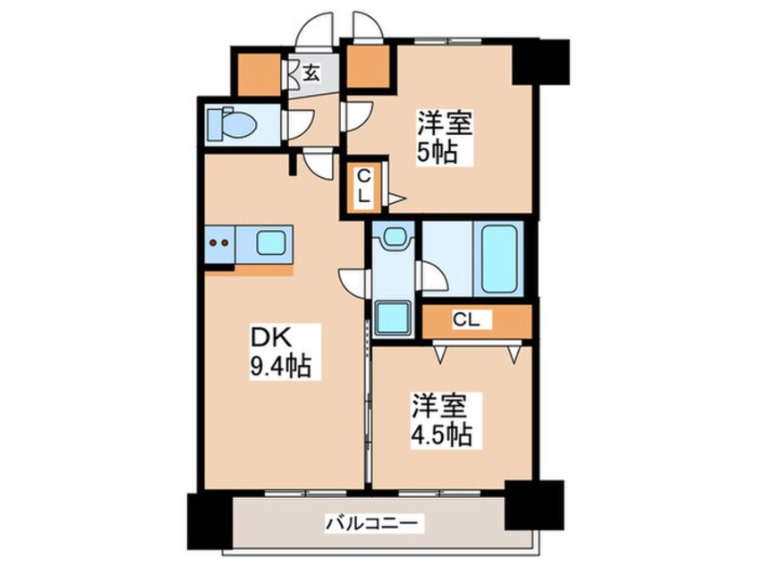 間取図 ｴｽﾃﾑﾌﾟﾗｻﾞ難波WESTⅡﾌﾟﾚﾃﾞｨｱ1312