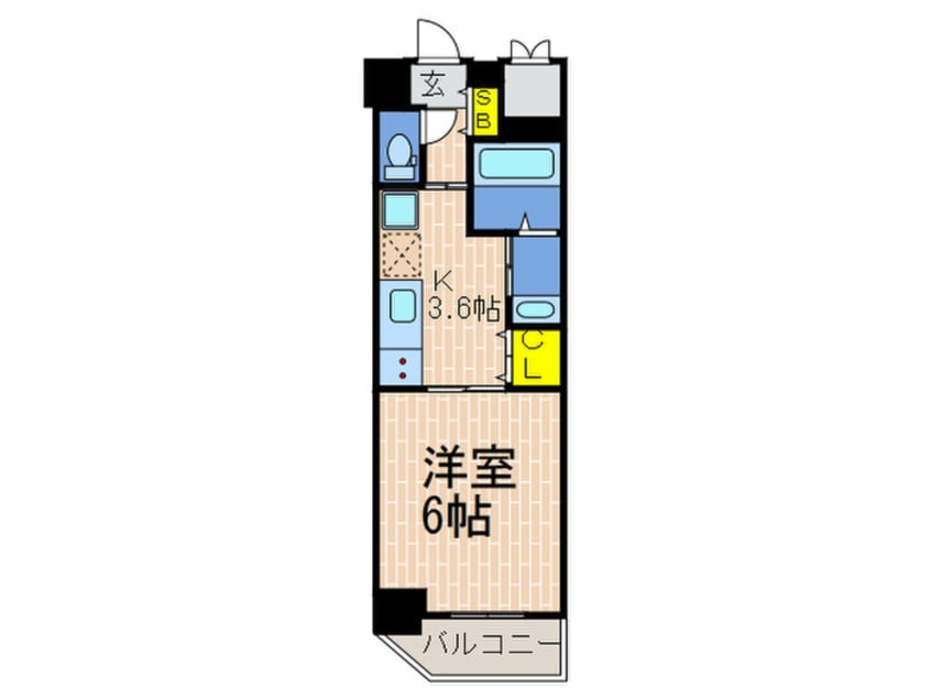 間取図 ワールドアイ神戸湊町(601)