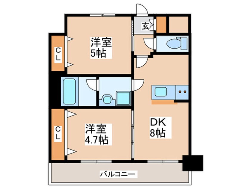 間取図 ｴｽﾃﾑﾌﾟﾗｻﾞ難波WESTⅡﾌﾟﾚﾃﾞｨｱ1304