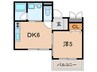 リライアンス明石六番館 1DKの間取り