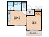 リライアンス明石六番館 1DKの間取り