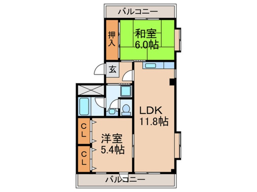 間取図 ジョイフルくずはⅡ