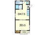ハウディ西宮北口 1DKの間取り