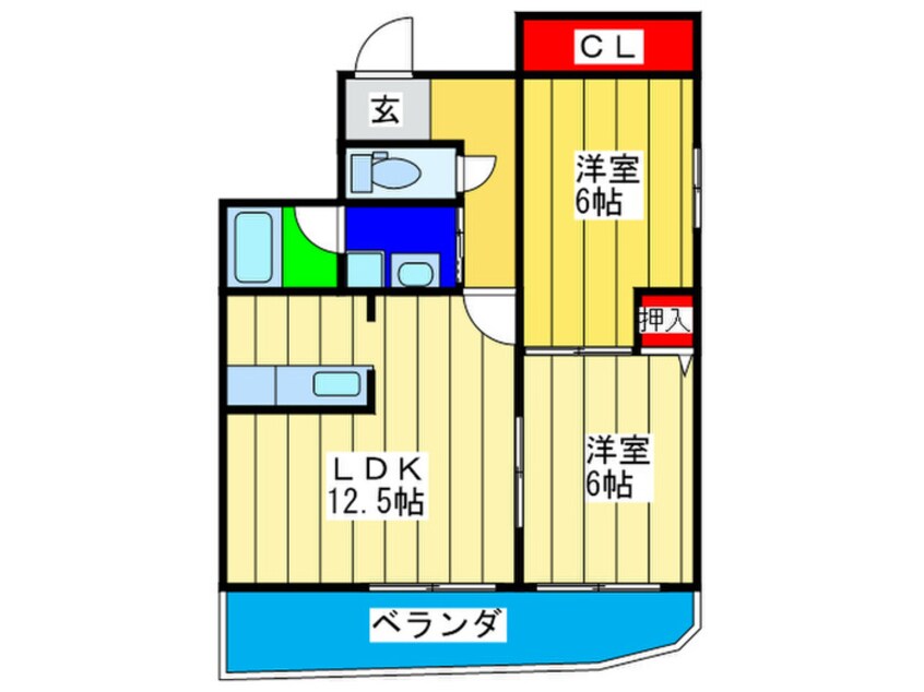 間取図 ヴォ－ヌング堂ヶ芝