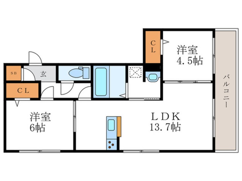 間取図 仮）向日市上植野町桑原ハイツ