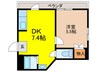 ワン・ウェーブ 1DKの間取り