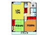 北川ﾊｲﾂ 2LDKの間取り