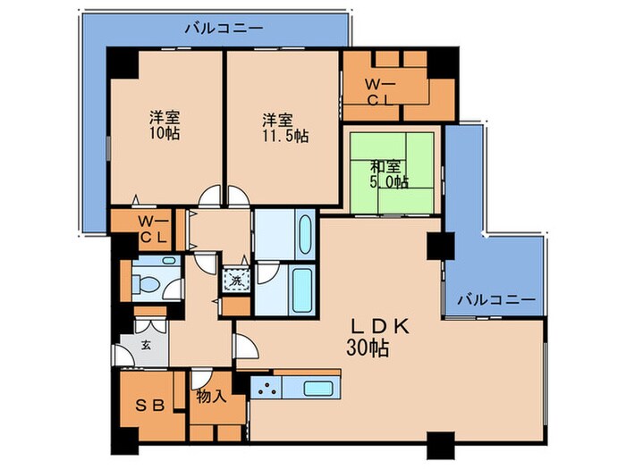 間取り図 ザ・グランドビュ－オオサカ