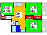 シティハイムあき 3DKの間取り