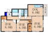 ティファニ－石山 3DKの間取り