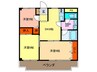 コモド長岡京 3DKの間取り