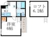ロフティ同志社北 1Kの間取り