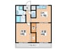 緑第２三友マンション 2DKの間取り