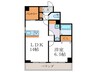 パインフィールド二条城 1LDKの間取り