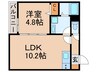 エステイトE神戸城が山 1LDKの間取り