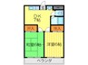 コ－ポ井上 2DKの間取り