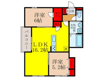 間取図 仮）シエーナ川西中央２