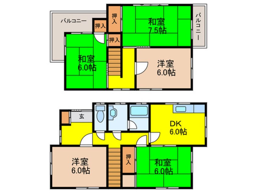 間取図 東畦野山手２丁目貸家