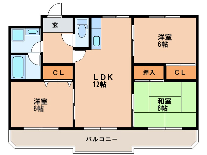 間取図 ハピネス５２３