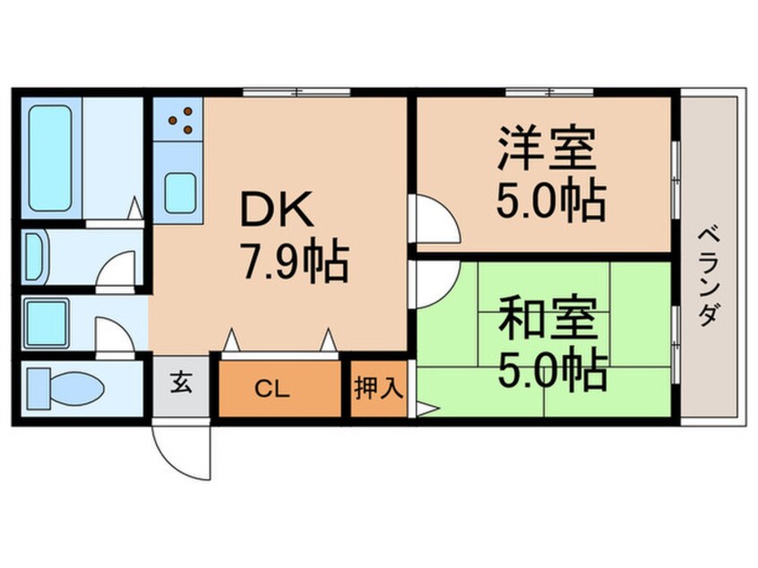 間取図 木幡金草原アパート