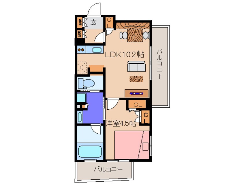 間取図 パ-クアクシス梅田