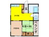 静マンション 2DKの間取り