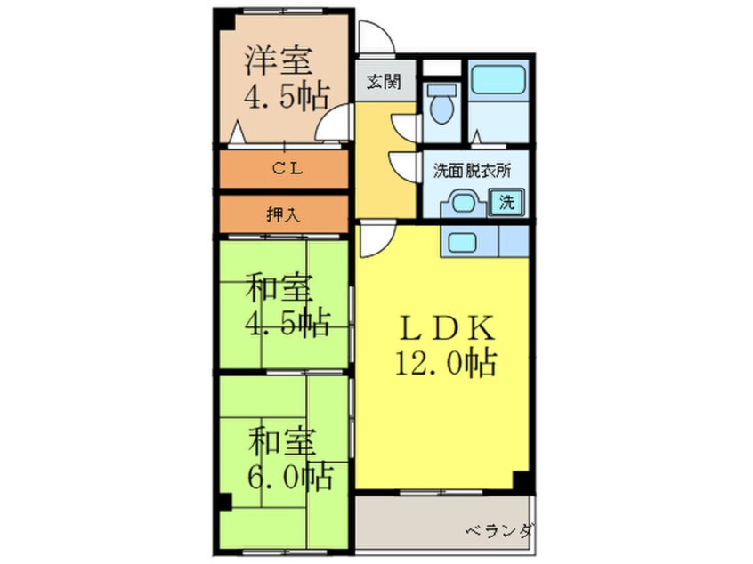 間取図 プランド－ル耳原