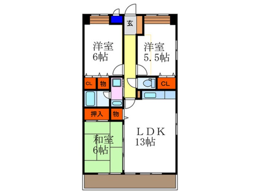 間取図 アドミラブ－ル長岡京