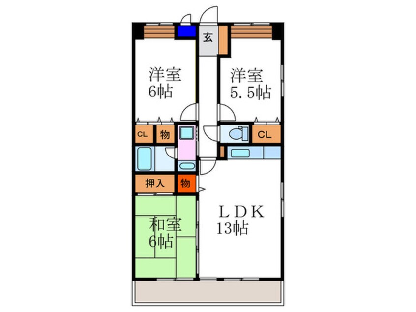 間取図 アドミラブ－ル長岡京