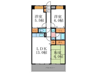 間取図 アドミラブ－ル長岡京