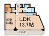 朝日ﾌﾟﾗｻﾞ天王寺東ﾋﾟｴﾀﾃｰﾙ 1LDKの間取り