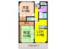 サン春日第２マンション 2LDKの間取り