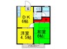 船本ハイツＡ棟 2DKの間取り