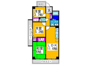 間取図 中百舌鳥ガ－デンハウス蔵