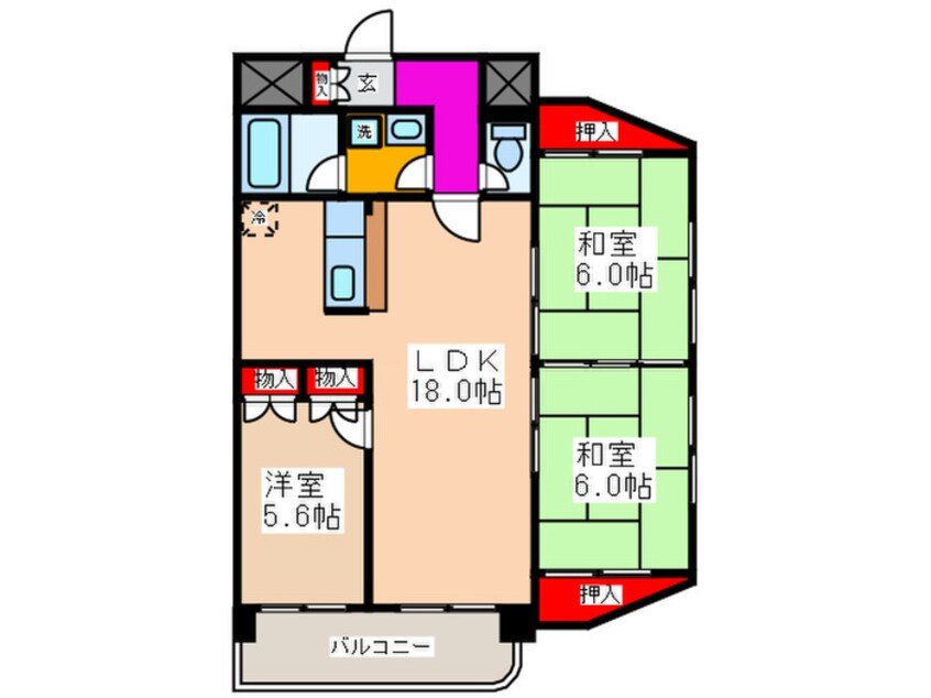 間取図 シャンテ辻亀