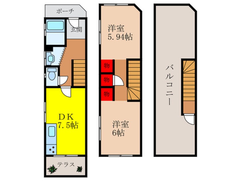 間取図 井口堂長屋メゾネット