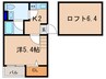 Ｒｅｓｉｄｅｎｃｉａ六地蔵 1Kの間取り