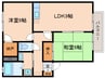 ポピュレ－ルＣ棟 2LDKの間取り