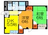 ビ－トル山本北Ｃ棟 2DKの間取り
